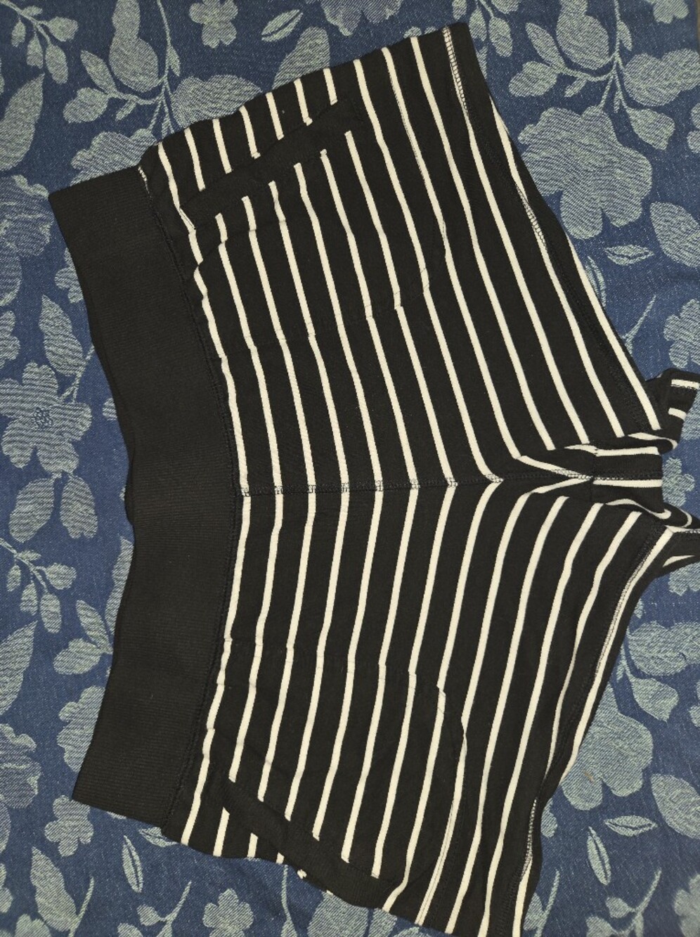 Athletic Works Black and White Striped Bike Shorts